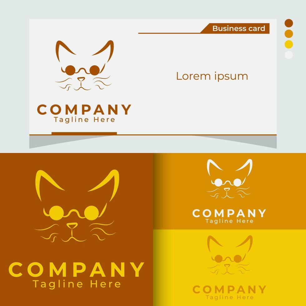 kreativ Brille Katze Logo Design vektor