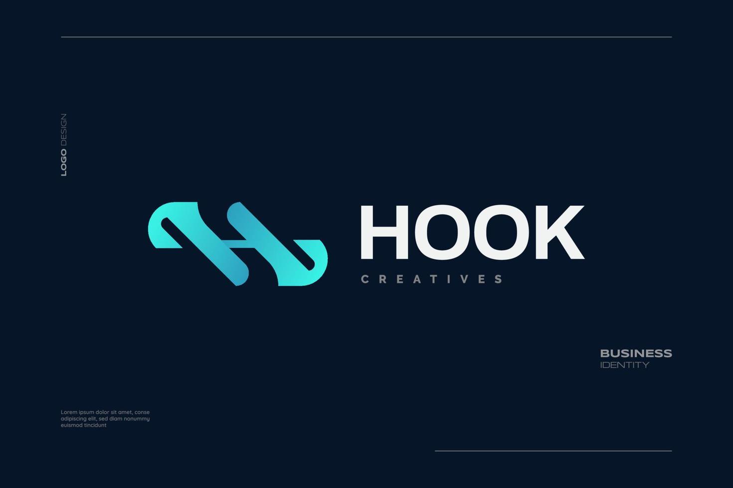 elegant Brief h Logo im Blau Gradient Stil vektor