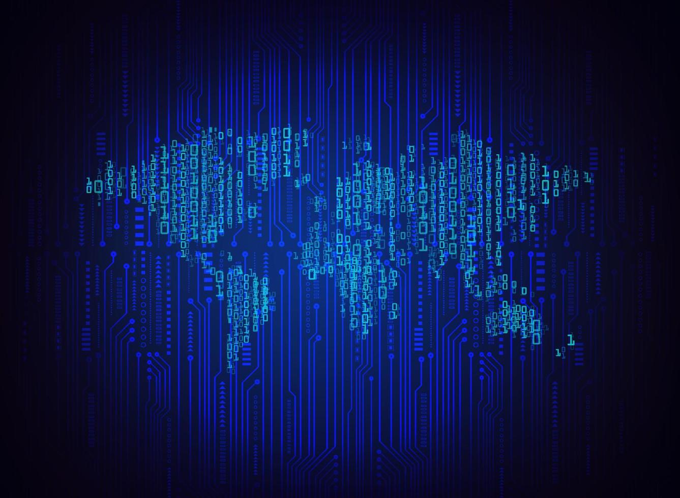 modernes Weltkarten-Hologramm auf technologischem Hintergrund vektor