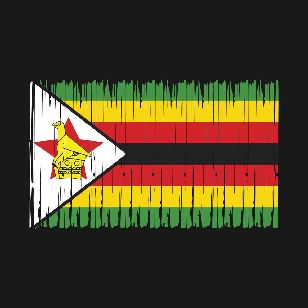 Simbabwe-Flagge-Pinsel vektor