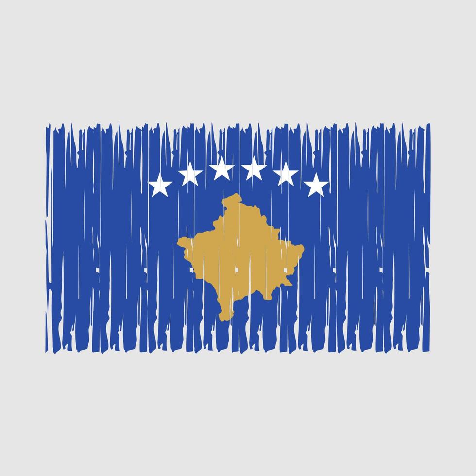 kosovo flagge bürste vektor