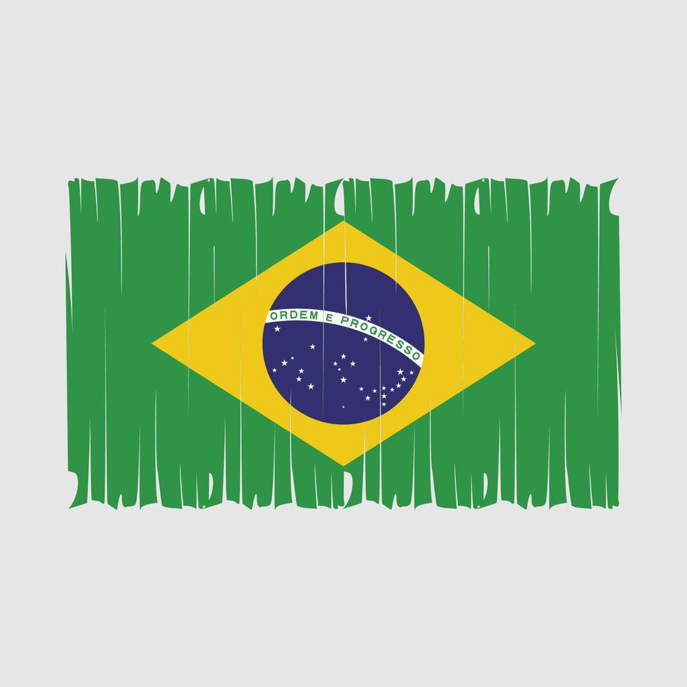 Brasilien flagga borsta vektor illustration
