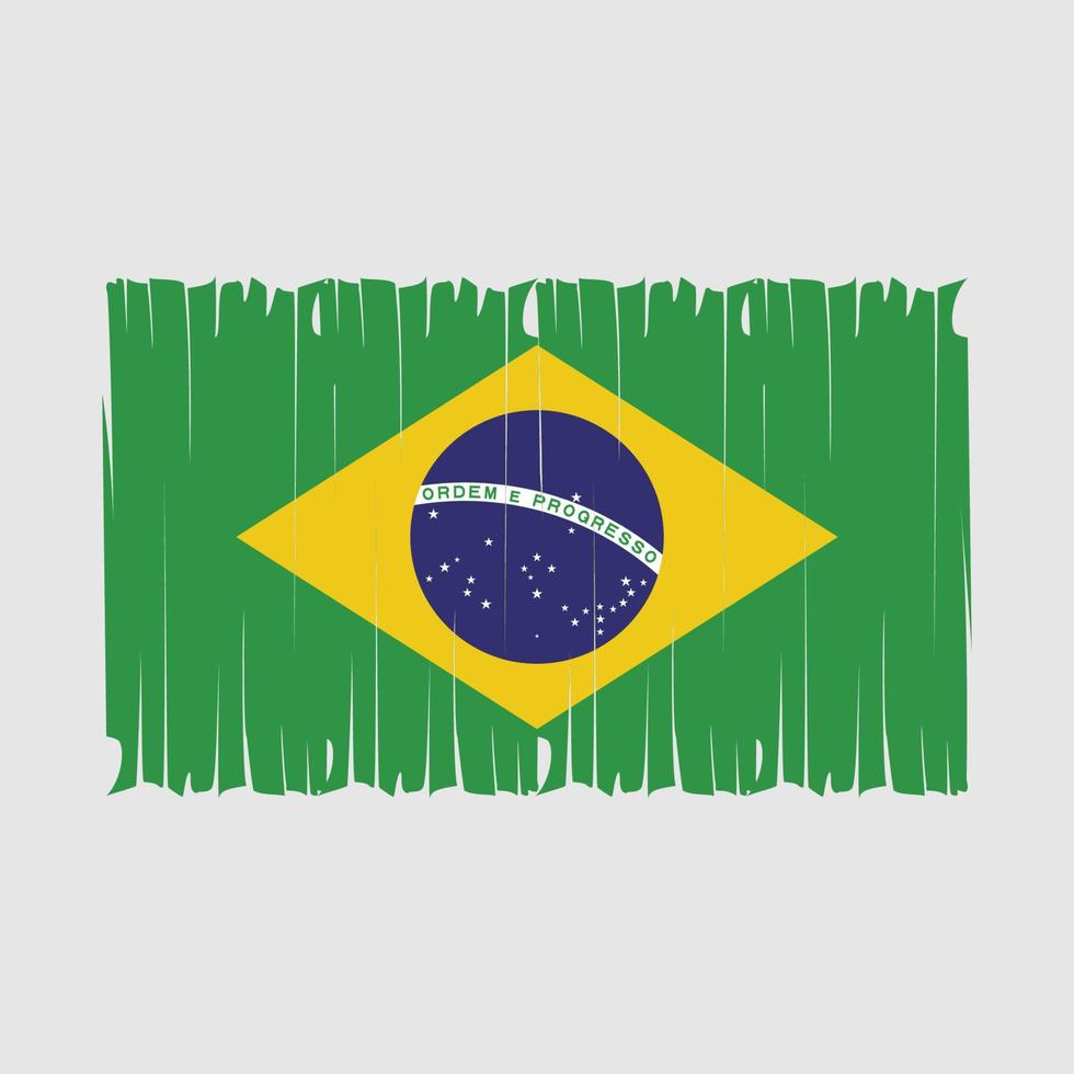 brasilien-flaggenpinsel-vektorillustration vektor