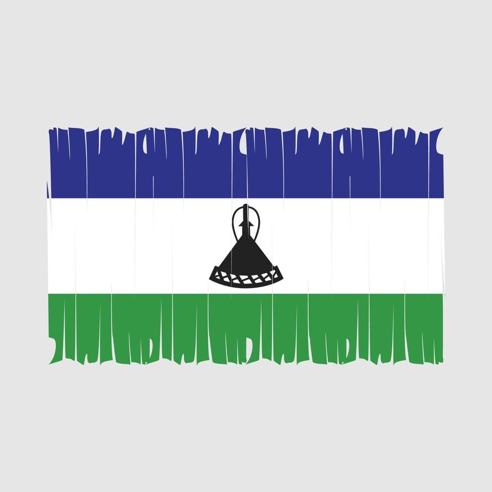 lesotho flagga borsta vektor illustration