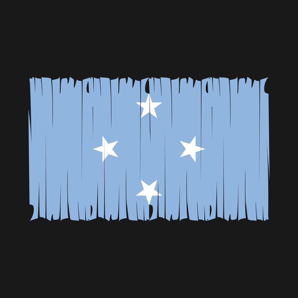 micronesia flagga borsta vektor illustration