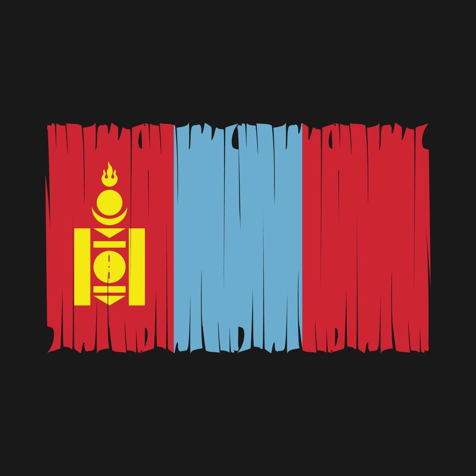 mongolei flag pinsel vektor illustration