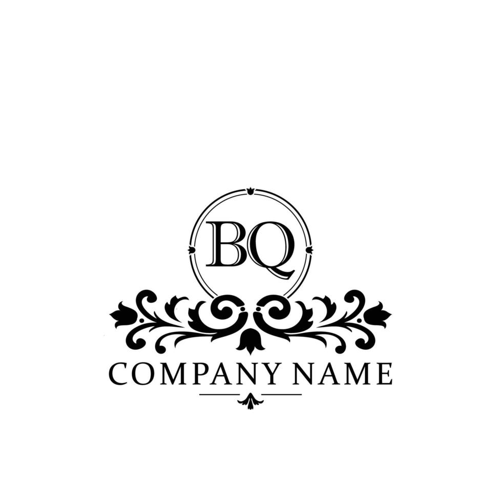 brev bq blommig logotyp design. logotyp för kvinnor skönhet salong massage kosmetisk eller spa varumärke vektor