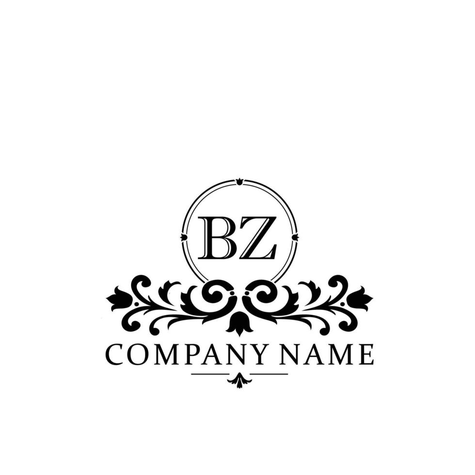 brev bz blommig logotyp design. logotyp för kvinnor skönhet salong massage kosmetisk eller spa varumärke vektor