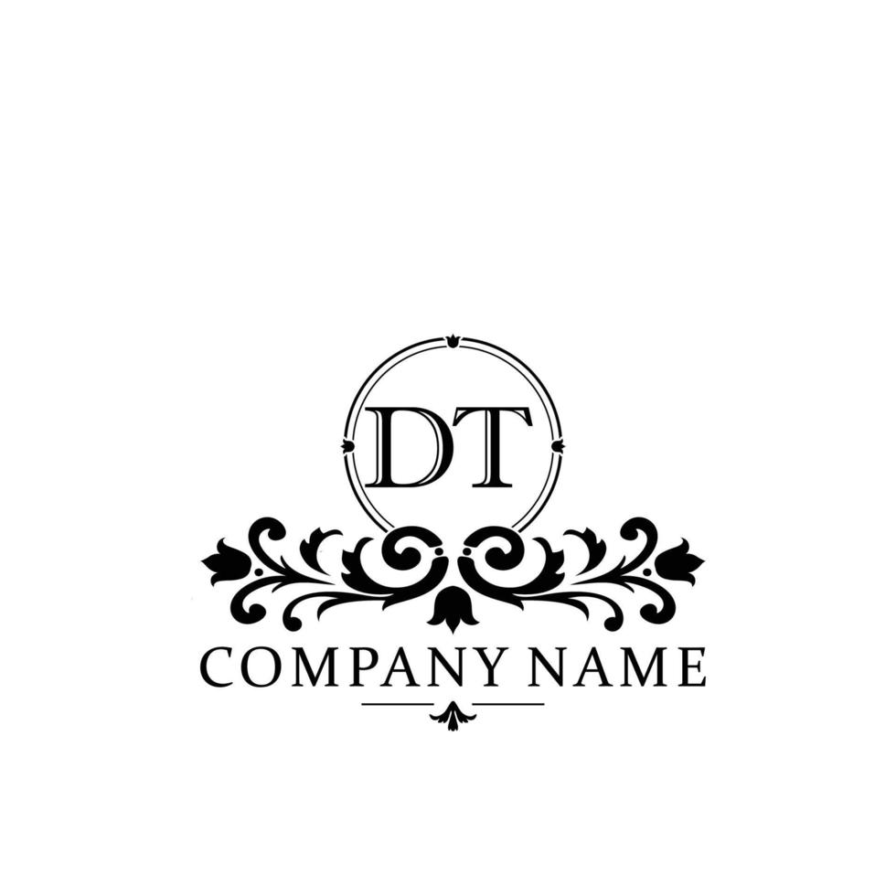 Brief dt Blumen- Logo Design. Logo zum Frauen Schönheit Salon Massage kosmetisch oder Spa Marke vektor