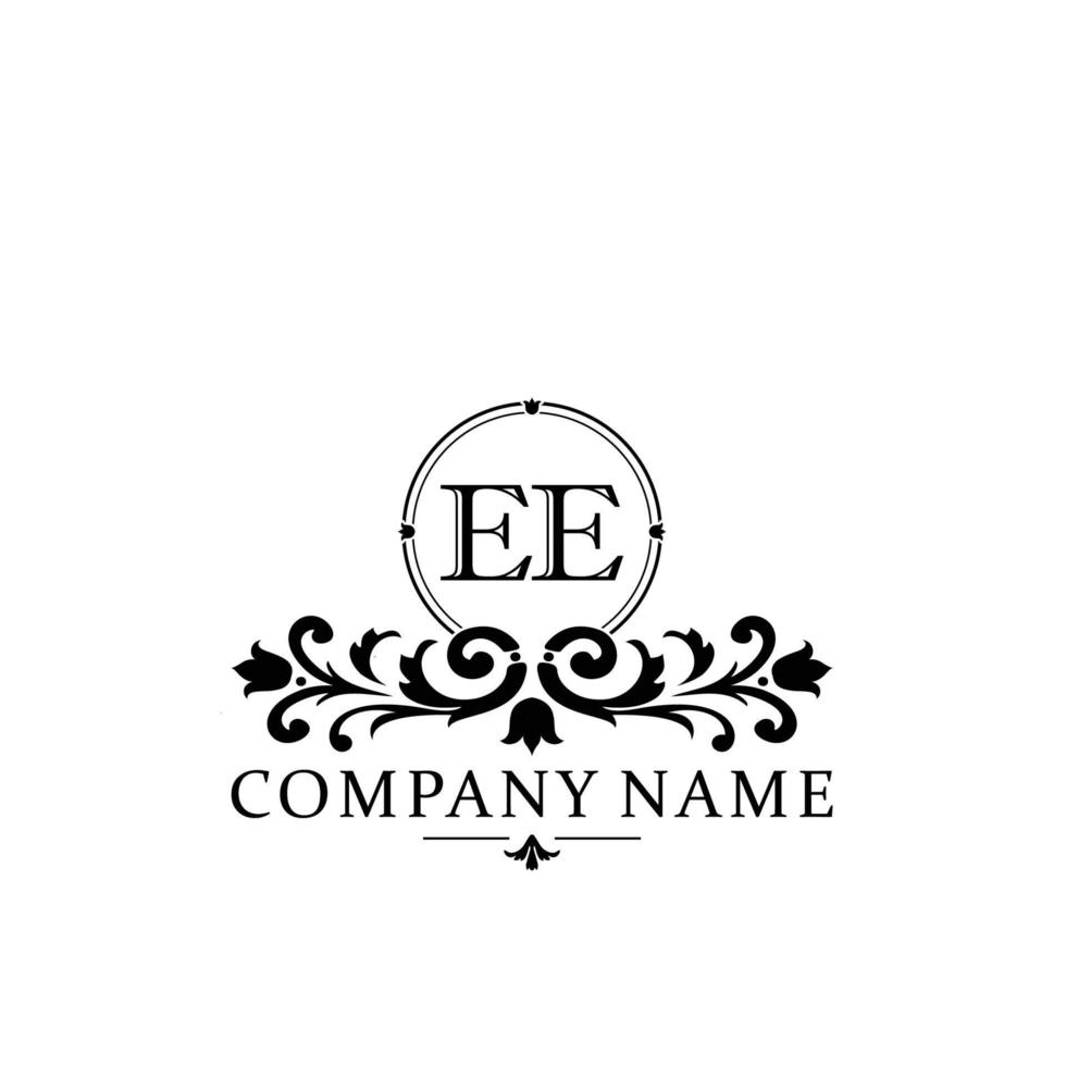 Brief ee Blumen- Logo Design. Logo zum Frauen Schönheit Salon Massage kosmetisch oder Spa Marke vektor