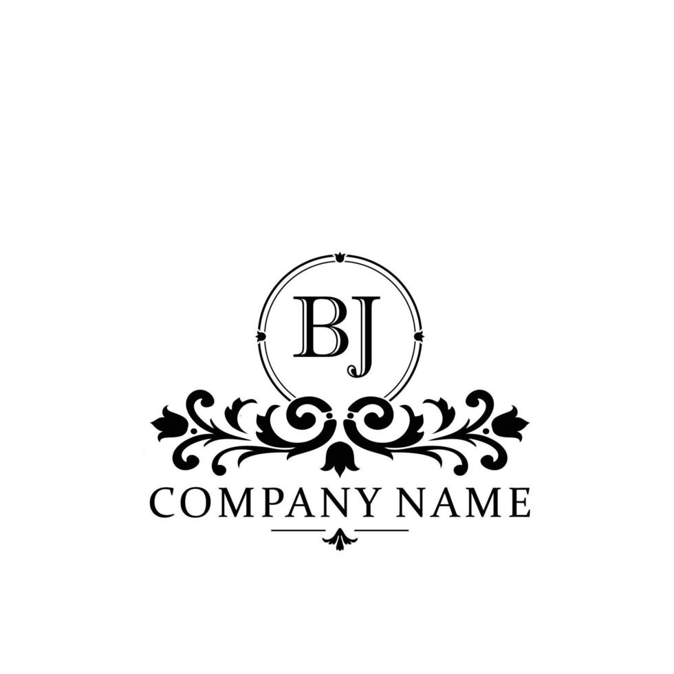 Brief bj Blumen- Logo Design. Logo zum Frauen Schönheit Salon Massage kosmetisch oder Spa Marke vektor