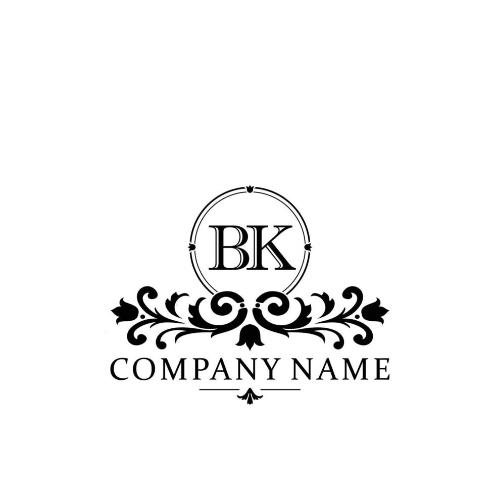 Brief bk Blumen- Logo Design. Logo zum Frauen Schönheit Salon Massage kosmetisch oder Spa Marke vektor