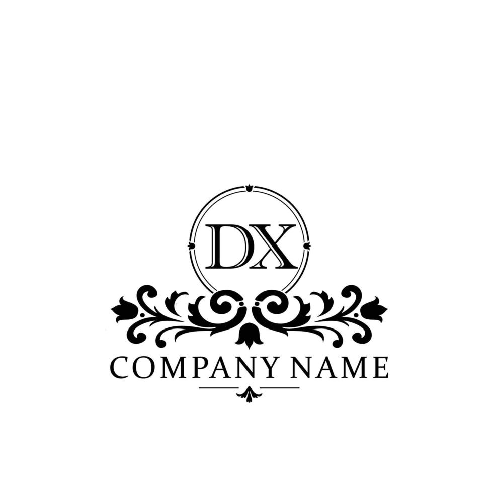 Brief dx Blumen- Logo Design. Logo zum Frauen Schönheit Salon Massage kosmetisch oder Spa Marke vektor