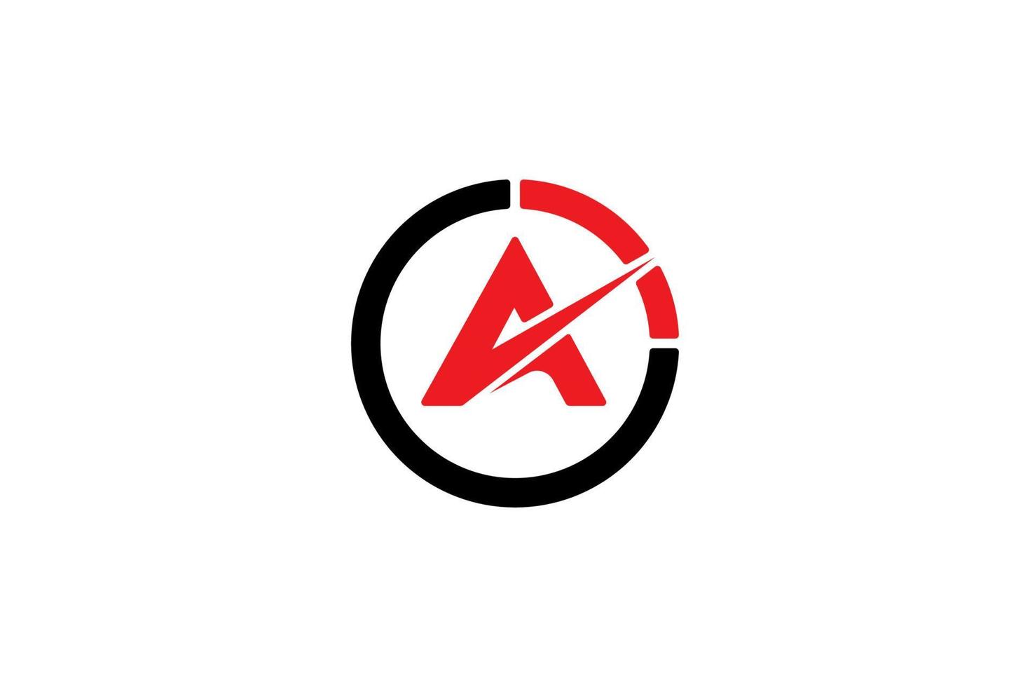 svart röd första brev en topp hastighet logotyp vektor