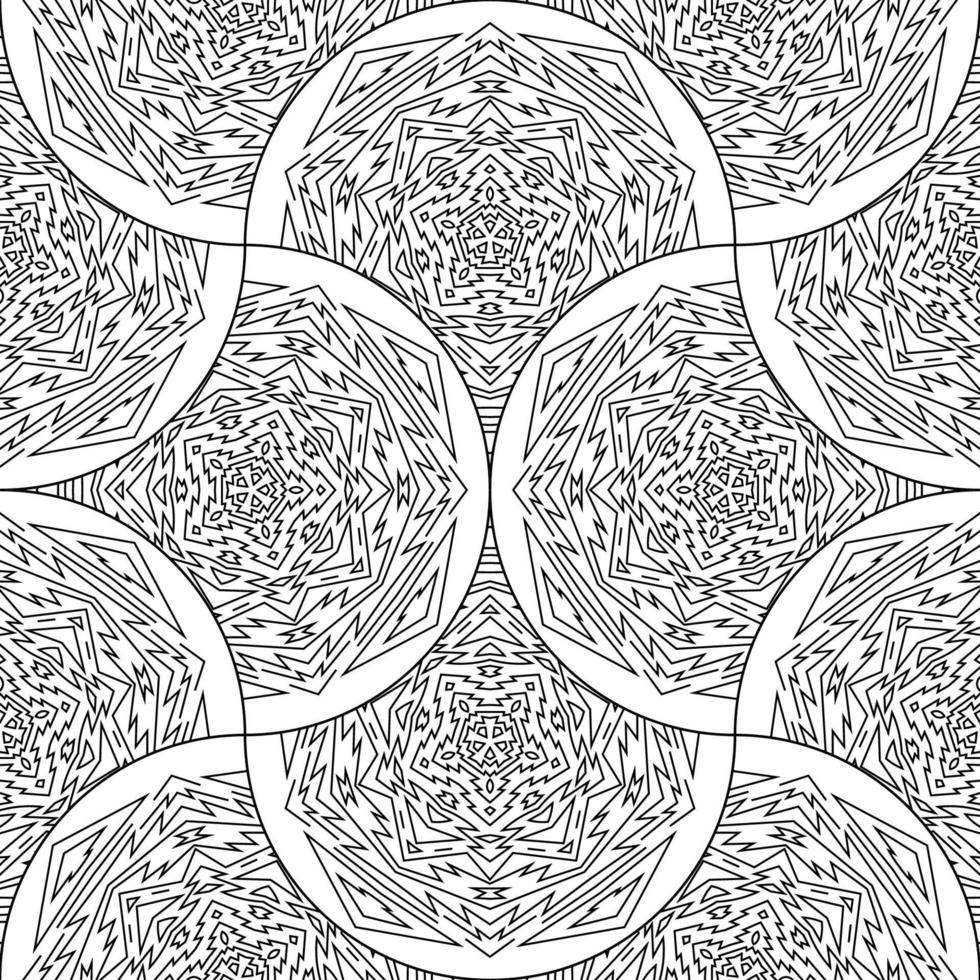 abstrakt Mandala Fisch Rahmen nahtlos Muster. Zier Fliese, Mosaik Hintergrund. Blumen- Patchwork Unendlichkeit Karte. Arabisch, indisch, Ottomane Motive. vektor