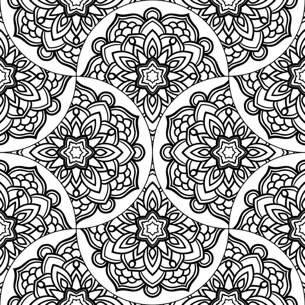 abstrakt mandala fisk skala sömlös mönster. dekorativ bricka, mosaik- bakgrund. blommig patchwork oändlighet kort. arabiska, indian, ottoman motiv. vektor