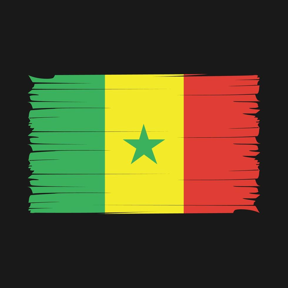 senegal flagga borsta vektor