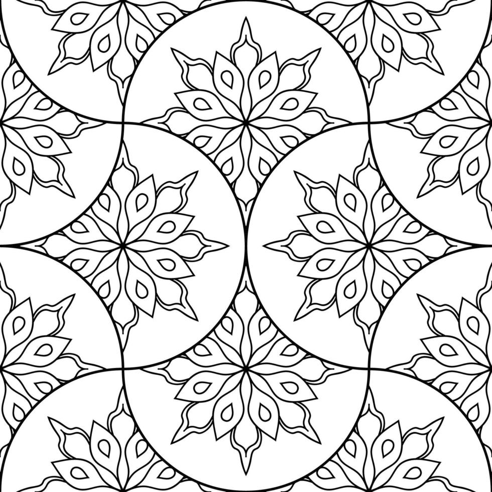 abstrakt Mandala Fisch Rahmen nahtlos Muster. Zier Fliese, Mosaik Hintergrund. Blumen- Patchwork Unendlichkeit Karte. Arabisch, indisch, Ottomane Motive. vektor