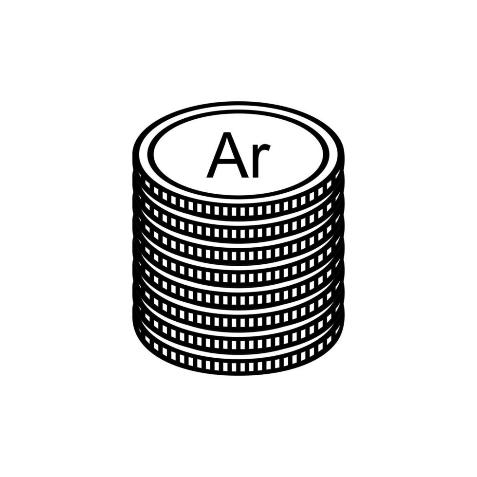 madagaskar valuta symbol, malagasy ariary ikon, mga tecken. vektor illustration
