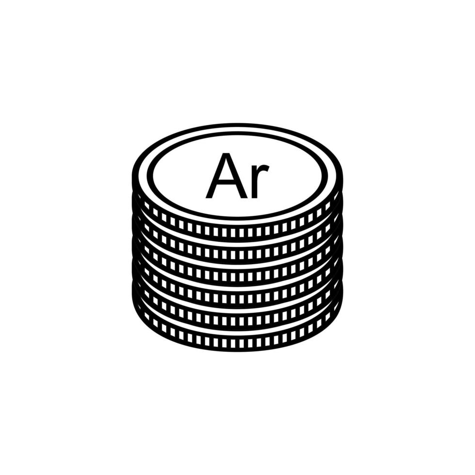 madagaskar valuta symbol, malagasy ariary ikon, mga tecken. vektor illustration