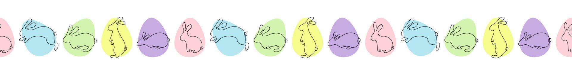 Ostern Hase Kaninchen Eier nahtlos Rand Vektor Illustration