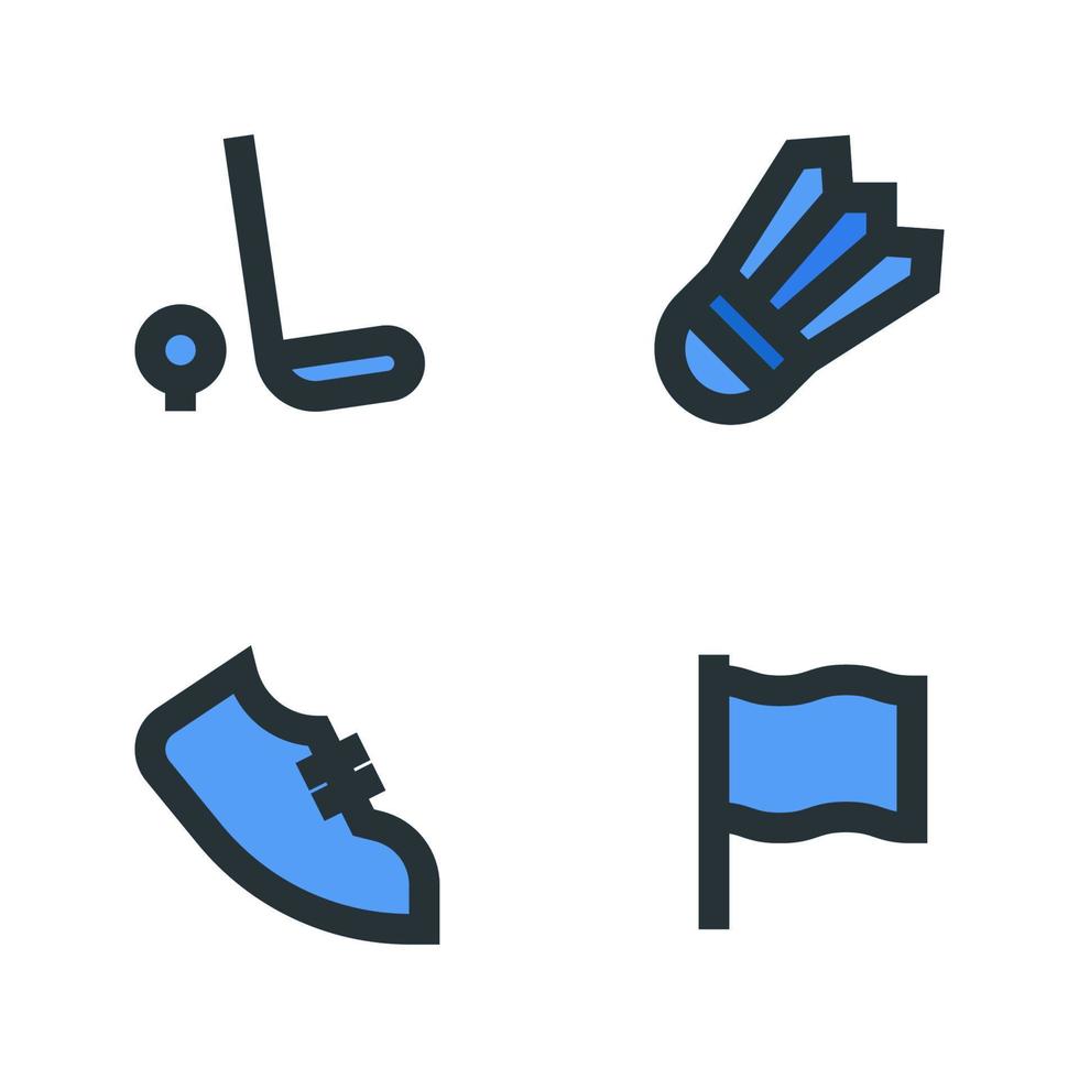 Sport Symbole Satz. Golf, Federball, Schuhe, Flagge. perfekt zum Webseite Handy, Mobiltelefon Anwendung, App Symbole, Präsentation, Illustration und irgendein andere Projekte vektor