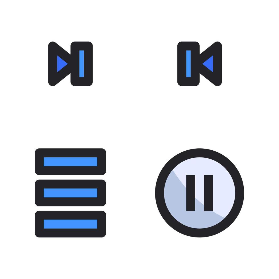 användare gränssnitt ikoner uppsättning. Nästa, bakåt, meny, sluta. perfekt för hemsida mobil app, app ikoner, presentation, illustration och några Övrig projekt vektor