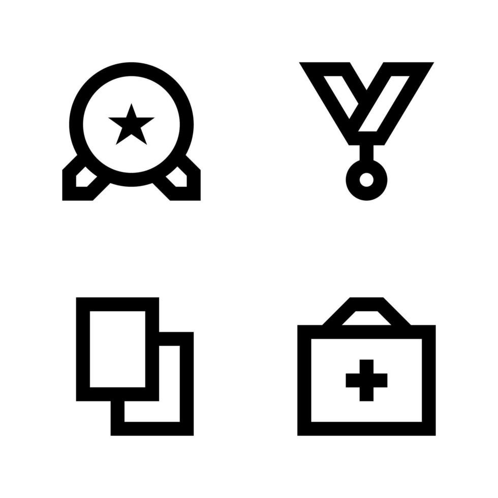 Sport Symbole Satz. Medaille, Leistung, Karten, medizinisch Kasten. perfekt zum Webseite Handy, Mobiltelefon Anwendung, App Symbole, Präsentation, Illustration und irgendein andere Projekte vektor