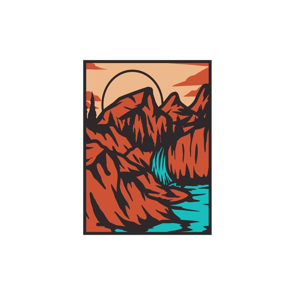 Abenteuer Kunst Landschaft Grafikdesign vektor