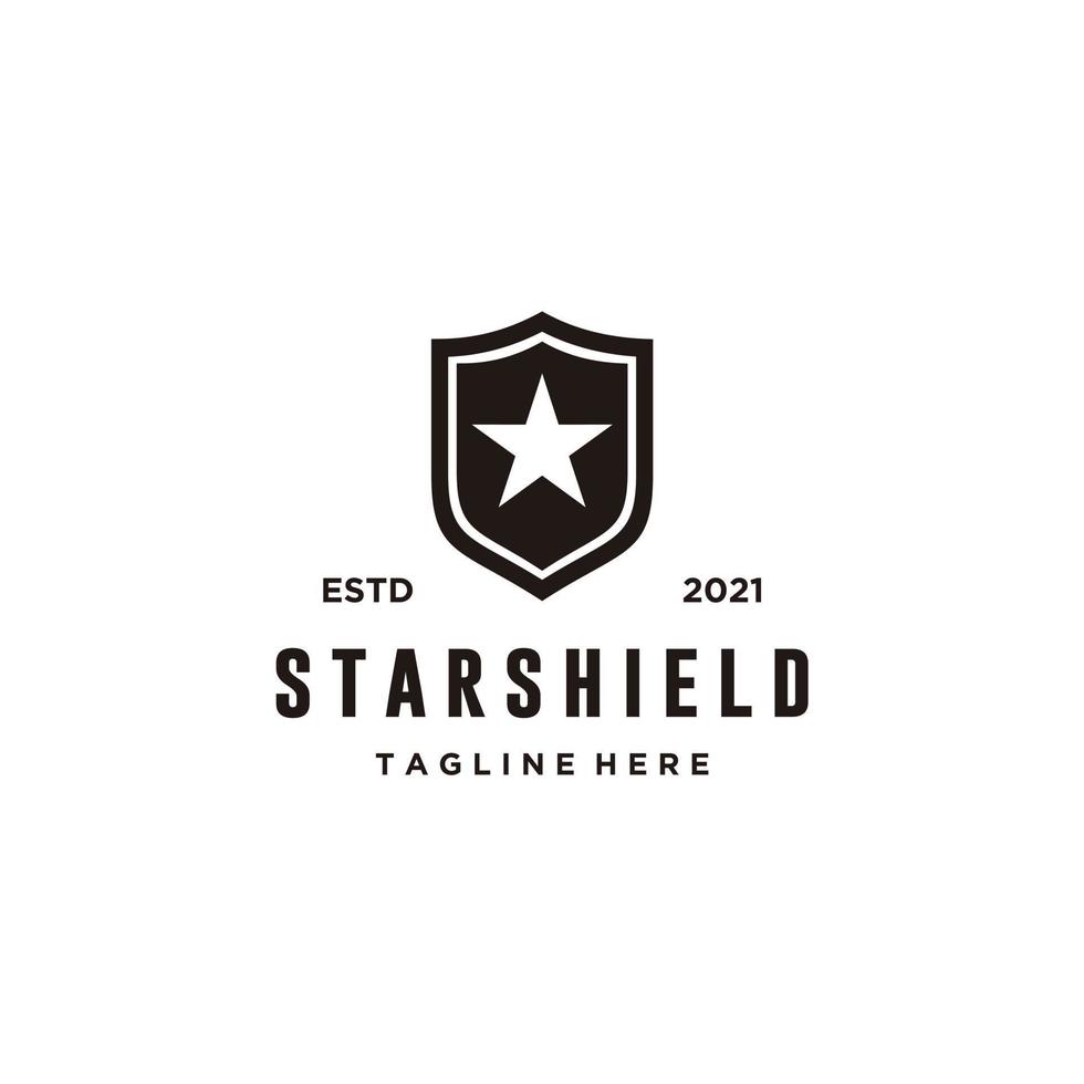 Schild Star Emblem Sport Mannschaft Logo Design Symbol Vektor