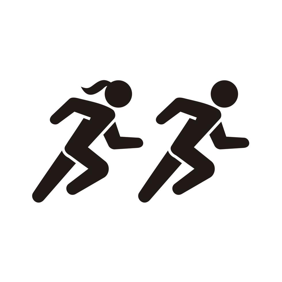 Mann und Frauen Laufen Sport Symbol Vektor