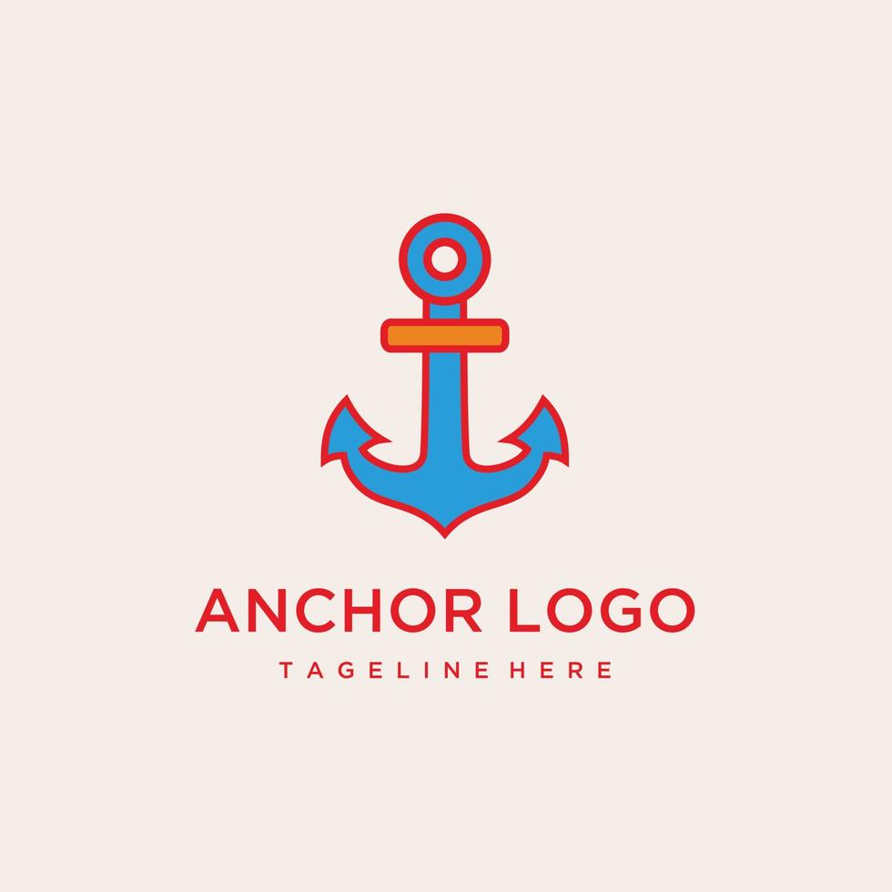 Schiff Boot Anker Logo Vektor Jahrgang