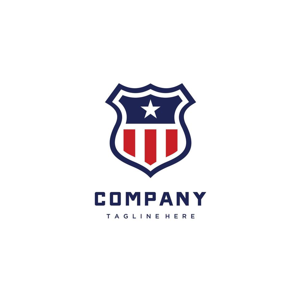 Schild Emblem Sport Team, patriotisch, USA Flagge, Logo Design Symbol Vektor Vorlage Illustration