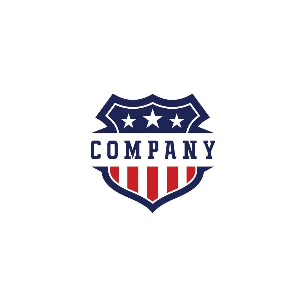 skydda emblem sport team, patriotisk, USA flagga, ikon vektor logotyp design mall illustration