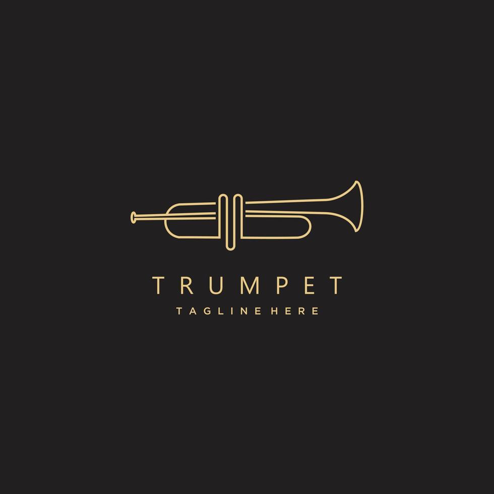 Musical Instrument Trompete minimalistisch Gold Logo Design Symbol Vektor