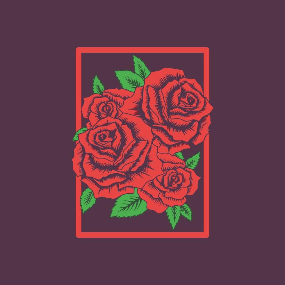 Grafikdesign der roten Rose vektor