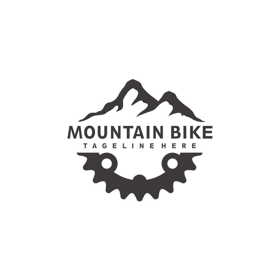 Mountainbike Fahrrad Enduro Logo Design Getriebe Kettenkombination vektor