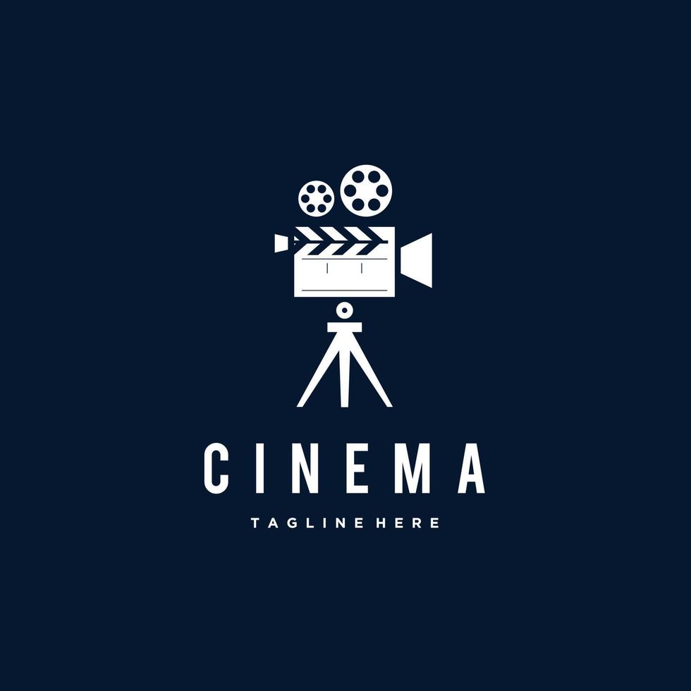 Bild, Film, Kino, Vintage-Kamera-Logo-Design vektor