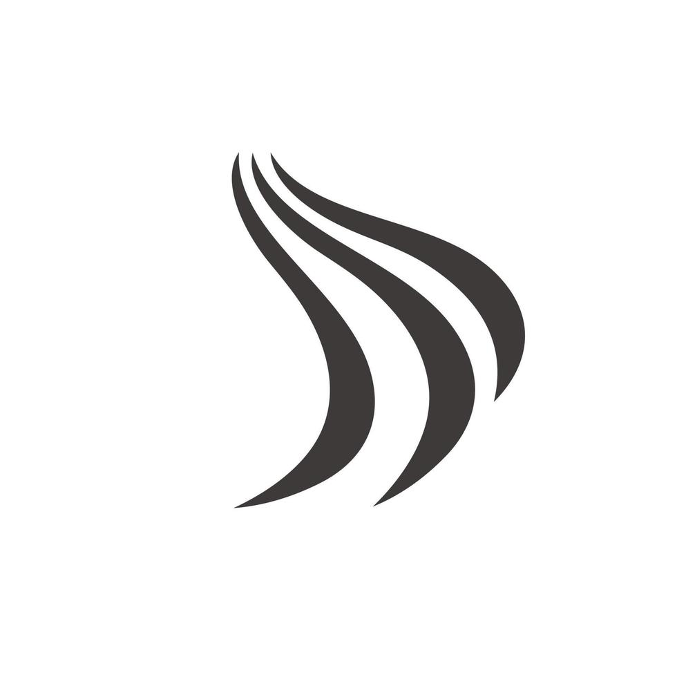 abstrakt svart hår Vinka logotyp design vektor