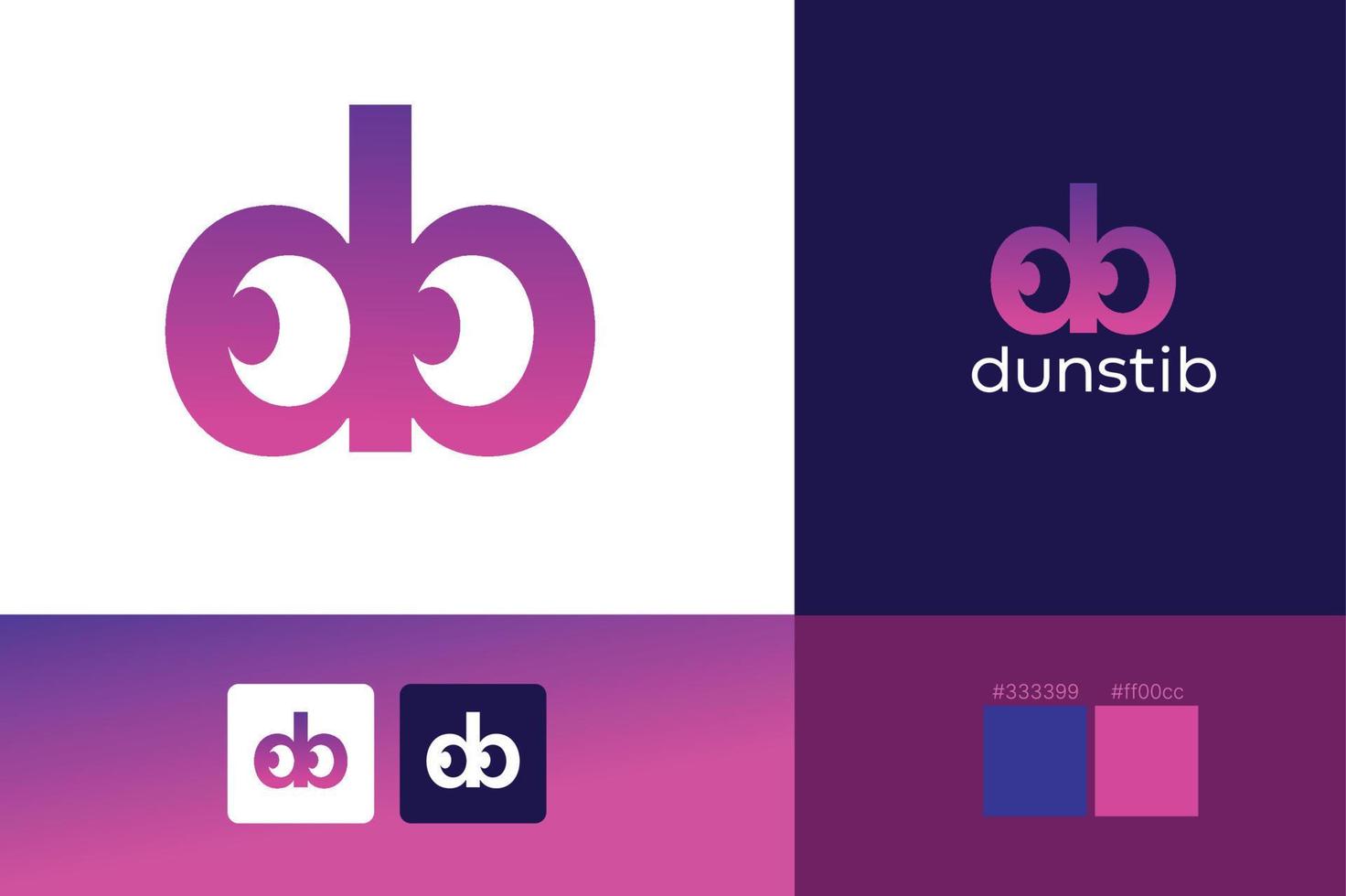 d och b brev mark logotyp design vektor