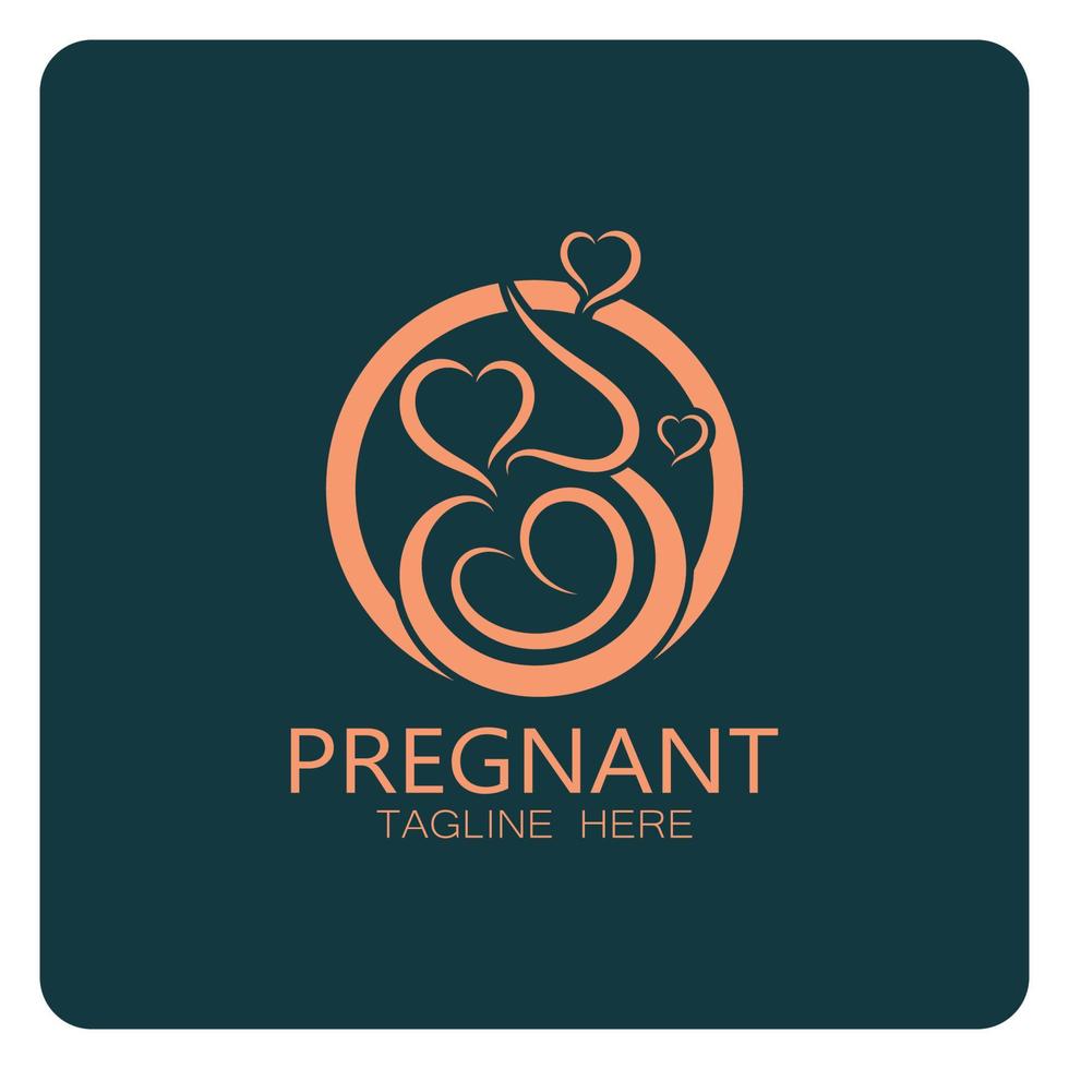 gravid kvinna logotyp design illustration ikon mall vektor , abstrakt minimalistisk enkel, för förlossning, moderskap klinik, gravid mode, gravid foton med modern begrepp