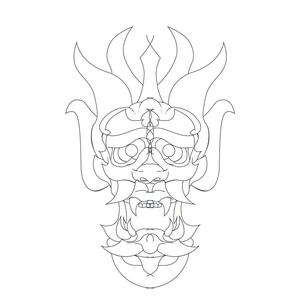 vektor handritad illustration av satan mask