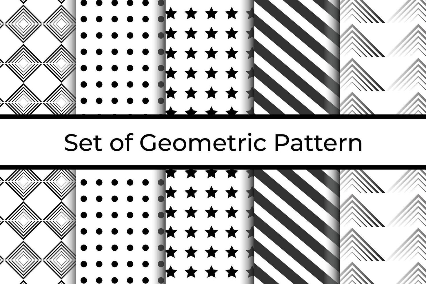 einstellen von 5 abstrakt geometrisch Muster Design. vektor