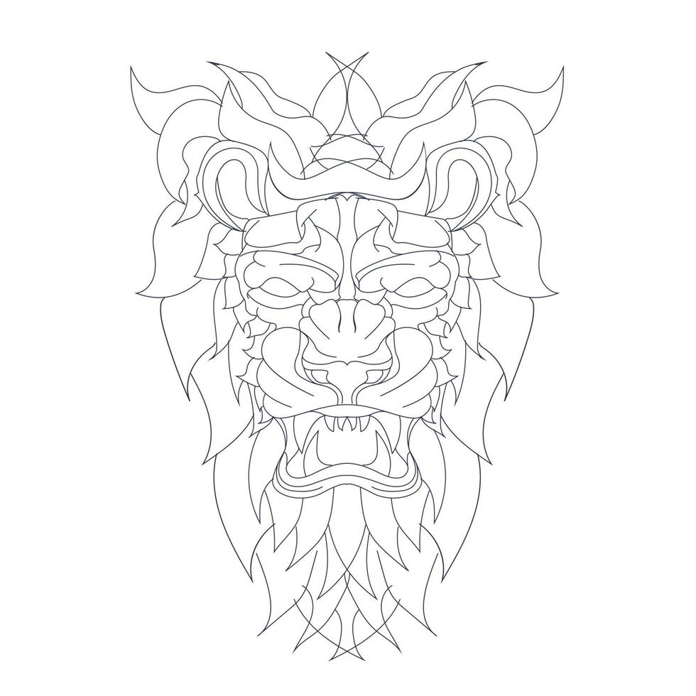 vektor handritad illustration av lejonet