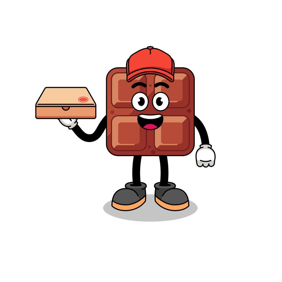 choklad bar illustration som en pizza deliveryman vektor