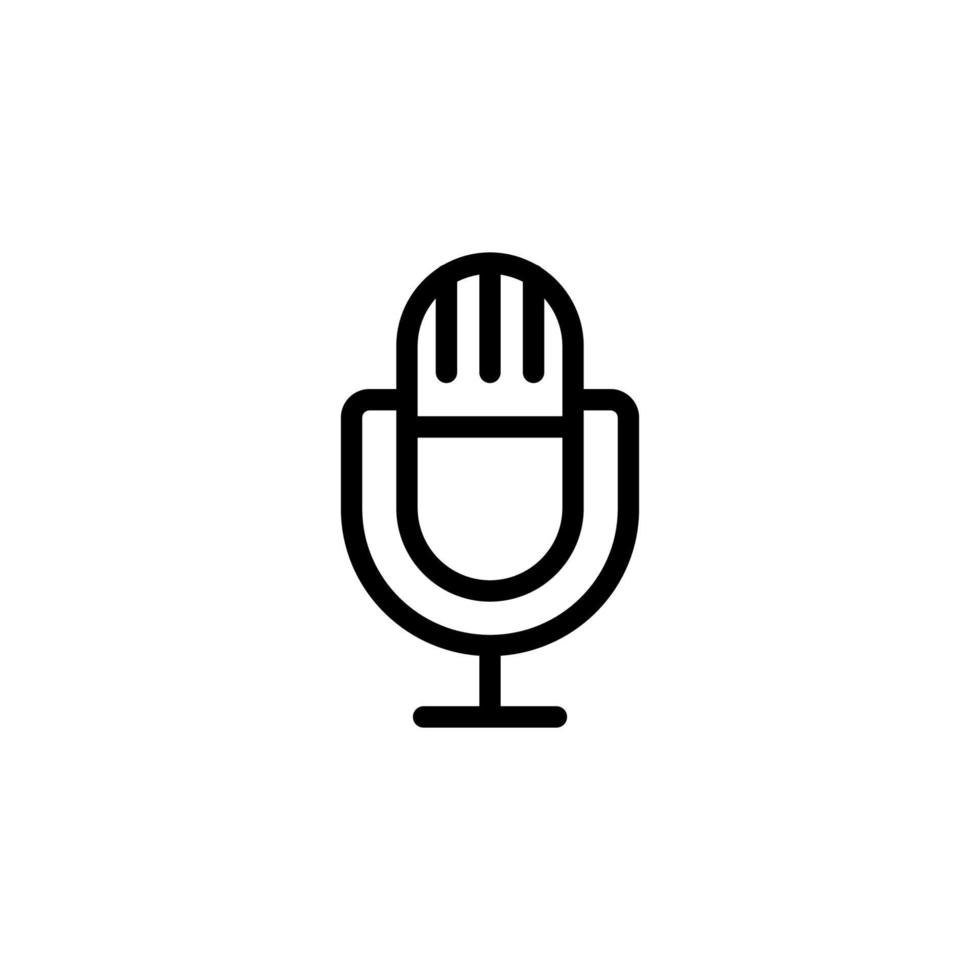 Mikrofon Symbol isoliert auf schwarz. Mikrofon Symbol geeignet zum Grafik Design und Websites auf ein Weiß Hintergrund. vektor
