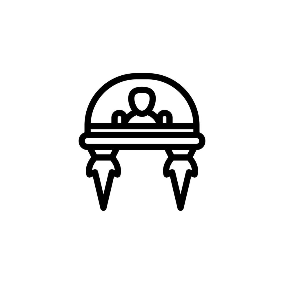 Außerirdischer und fliegend Untertasse Symbol isoliert auf schwarz. Außerirdischer Symbol geeignet zum Grafik Design und Websites auf ein Weiß Hintergrund. vektor