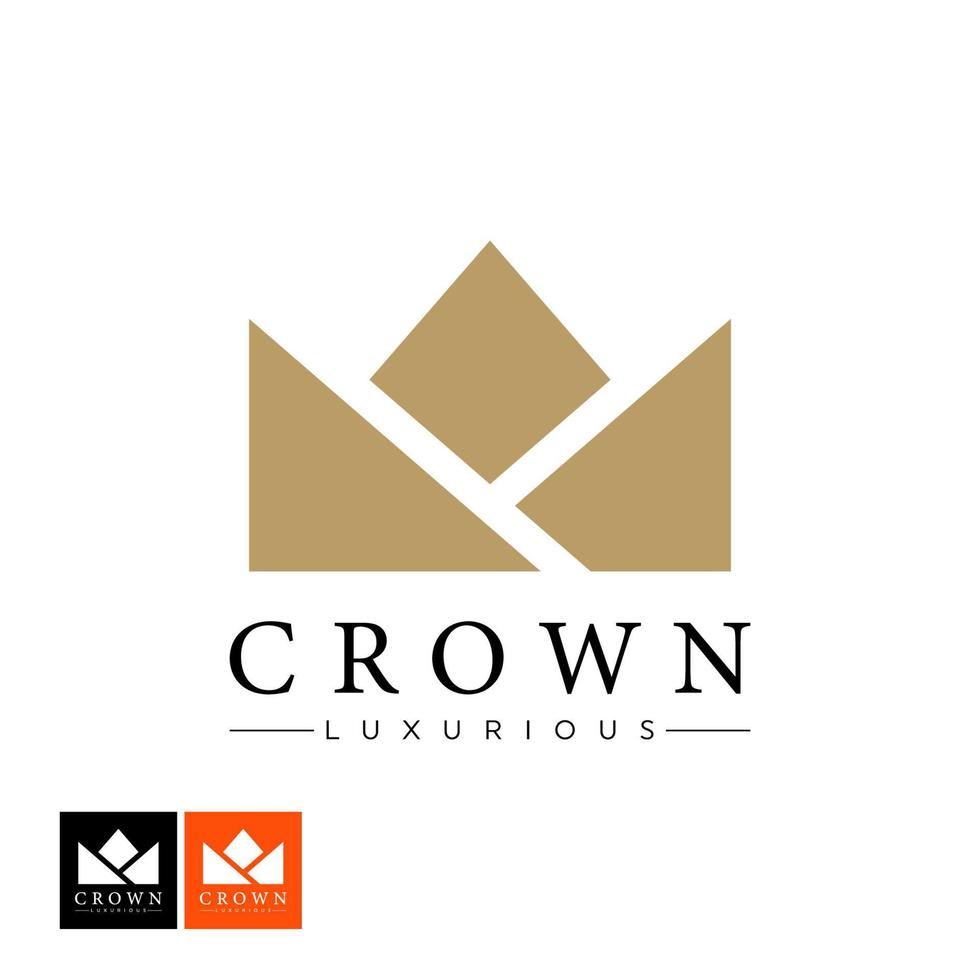 Vintage Crown Logo Royal King Queen abstrakte Logo-Design-Vektorvorlage. geometrisches Symbol Logo Konzept Symbol. vektor