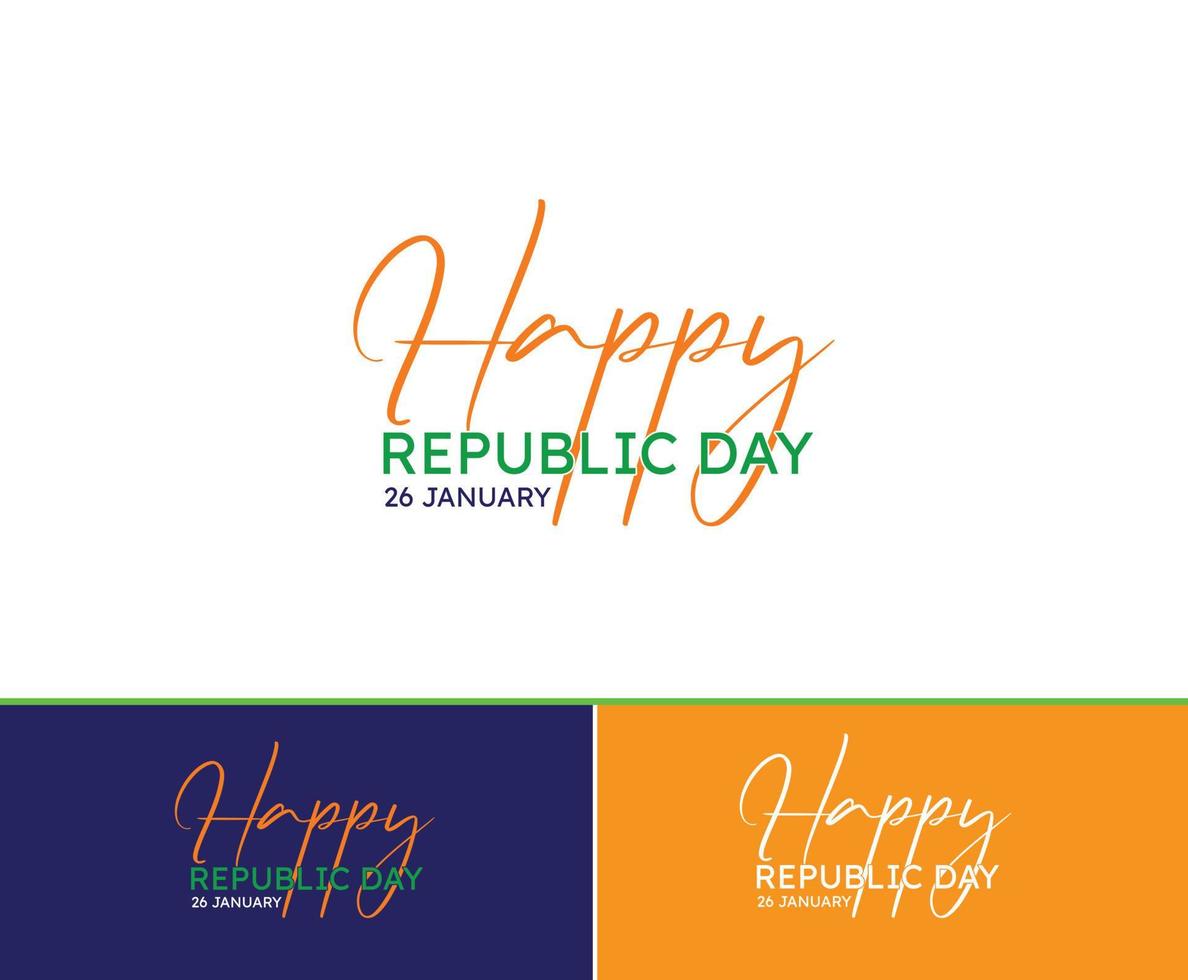 indisch Republik Tag Feierlichkeiten mit 26 .. Januar Indien Text und Versuchen Farbe Vektor Illustration Gedächtnisstütze Design
