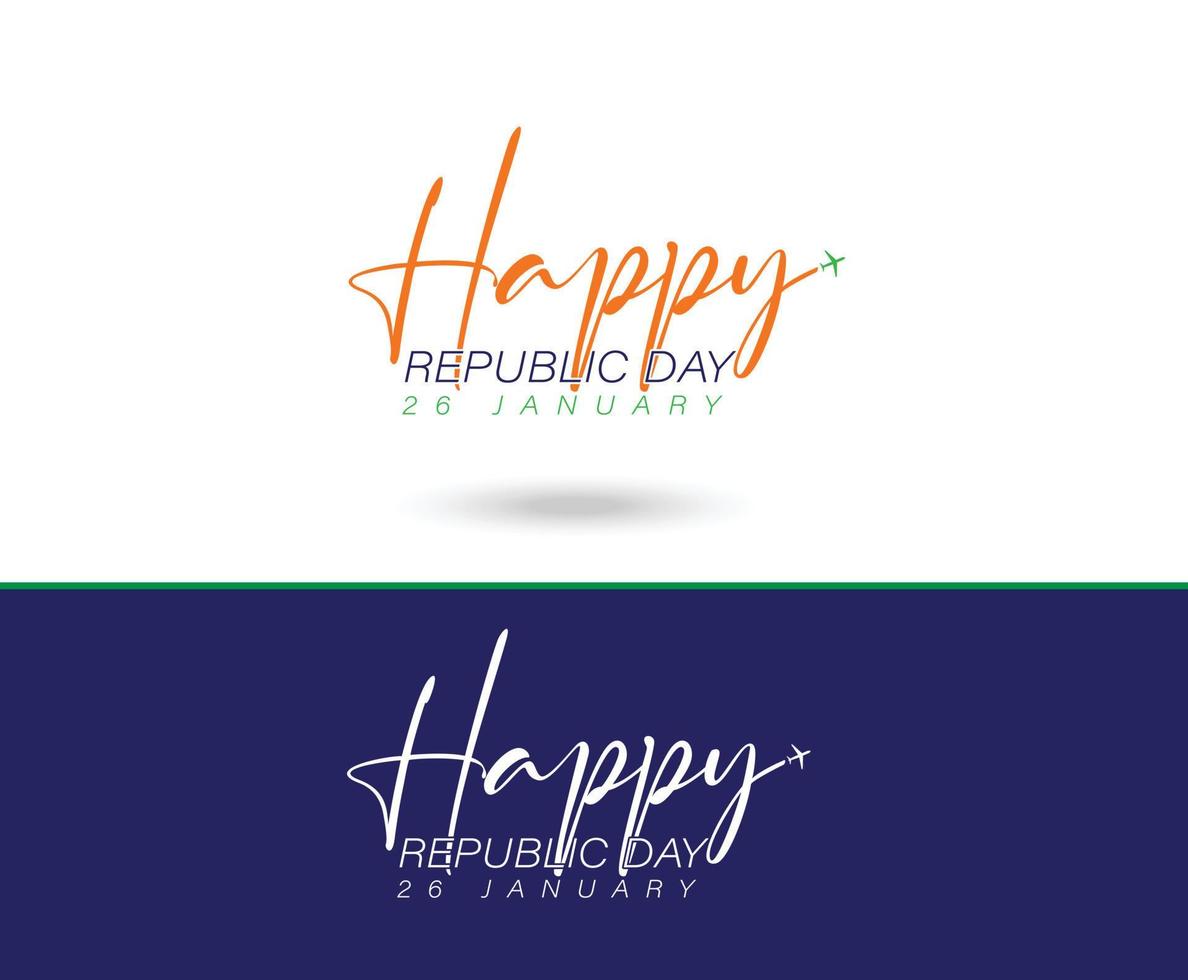Lycklig republik dag Indien med text 26 januari vektor illustration design